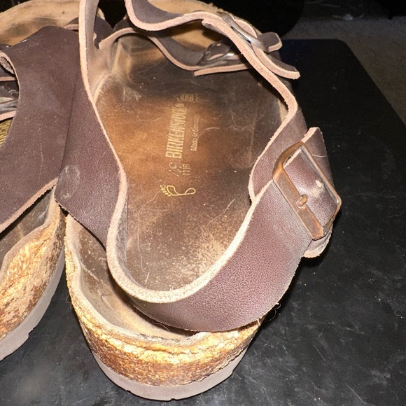 BIRKENSTOCK Milano Oiled Leather Habana 16-16.5 Regular EU 49 Worn Used Clean - Picture 4 of 9